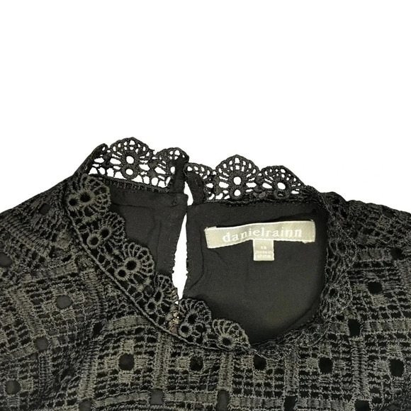 Anthropologie  Daniel Rainn Lourdes Lace Top | Black | Size XS - Picture 6 of 7